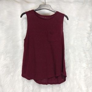 A NEW DAY Asymmetrical maroon tank top with Pocket